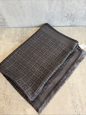 Givenchy Monogram Wool Silk Scarf – Gray